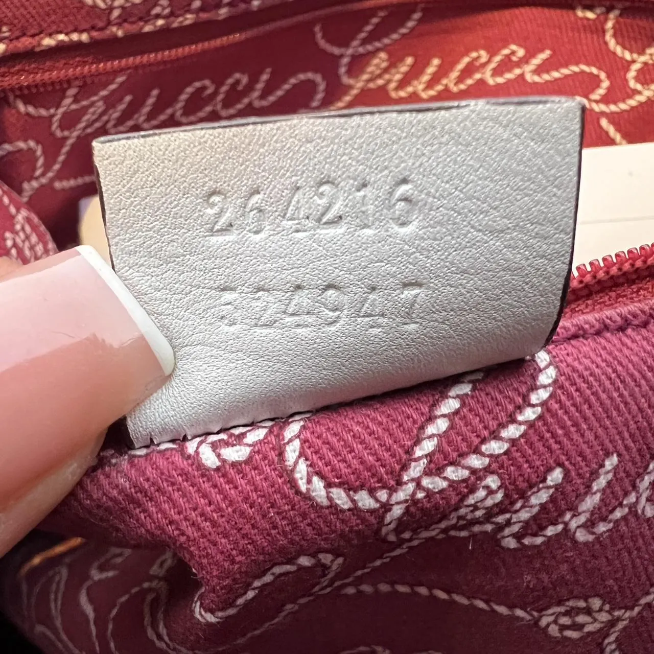 Rare Gucci Red Web Pink Nylon Canvas Tote Bag, photo 8 of 8