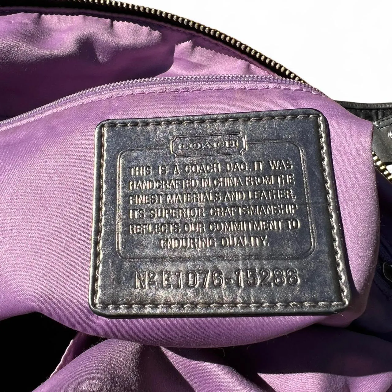 Vintage Coach Poppy Silver Metallic Leather Pleated Shoulder Tote Bag, photo 5 of 5