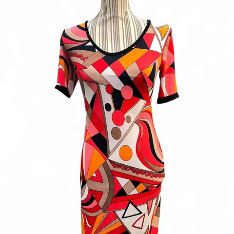 Rare Vintage Oscar G. Pucci Geometric Print Dress