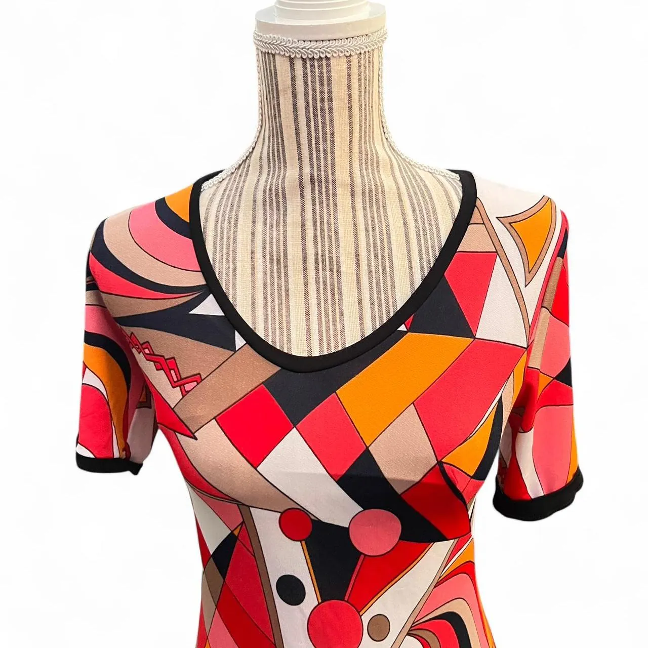 Rare Vintage Oscar G. Pucci Geometric Print Dress, photo 2 of 5
