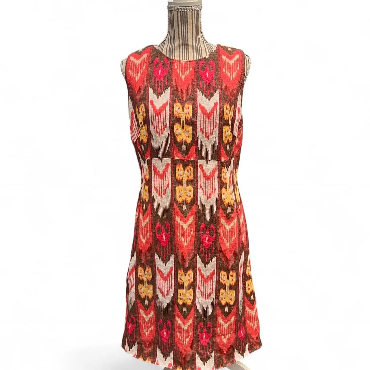 Tory Burch Geometric Multicolor Shealth Shimmer Linen Dress, photo 1 of 6
