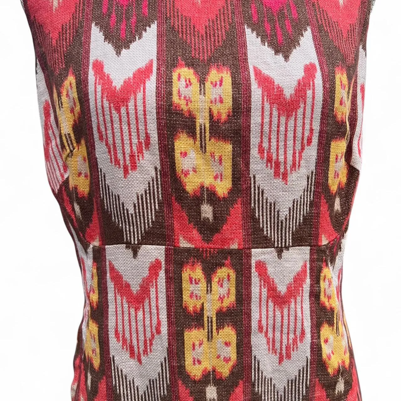 Tory Burch Geometric Multicolor Shealth Shimmer Linen Dress, photo 3 of 6