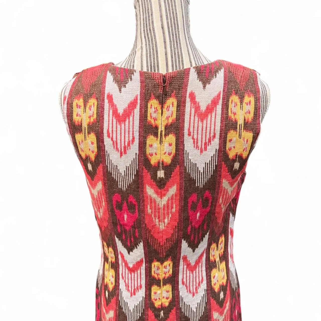 Tory Burch Geometric Multicolor Shealth Shimmer Linen Dress, photo 4 of 6