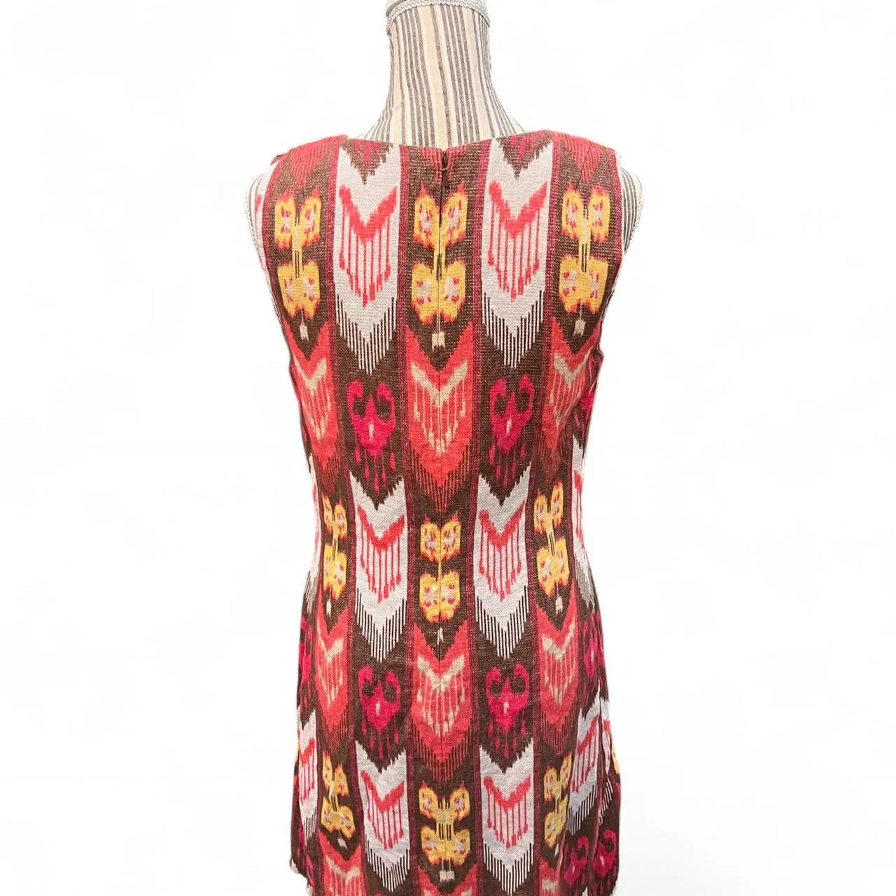 Tory Burch Geometric Multicolor Shealth Shimmer Linen Dress, photo 5 of 6