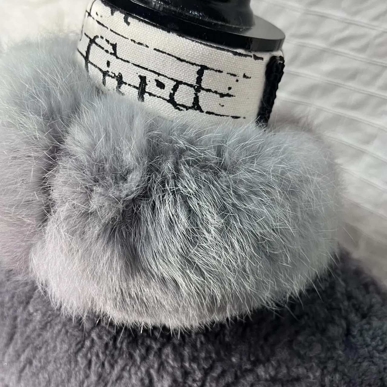 Rare Vintage Rabbit Fur and Wool Grey Vest, photo 4 of 4