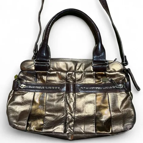 Vintage Chloé Bronze Leather Two Way Metallic Daytripper Shoulder Bag