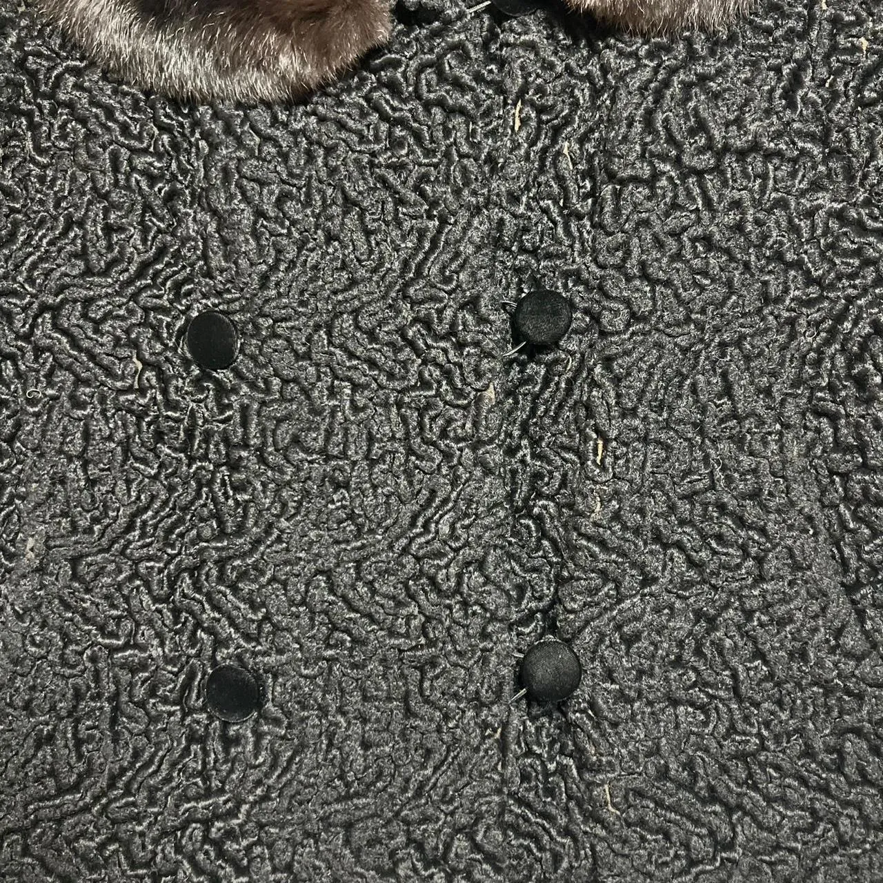 Vintage Fredrick & Nelson Black Lamb Wool and Mink Coat Jacket, photo 3 of 6