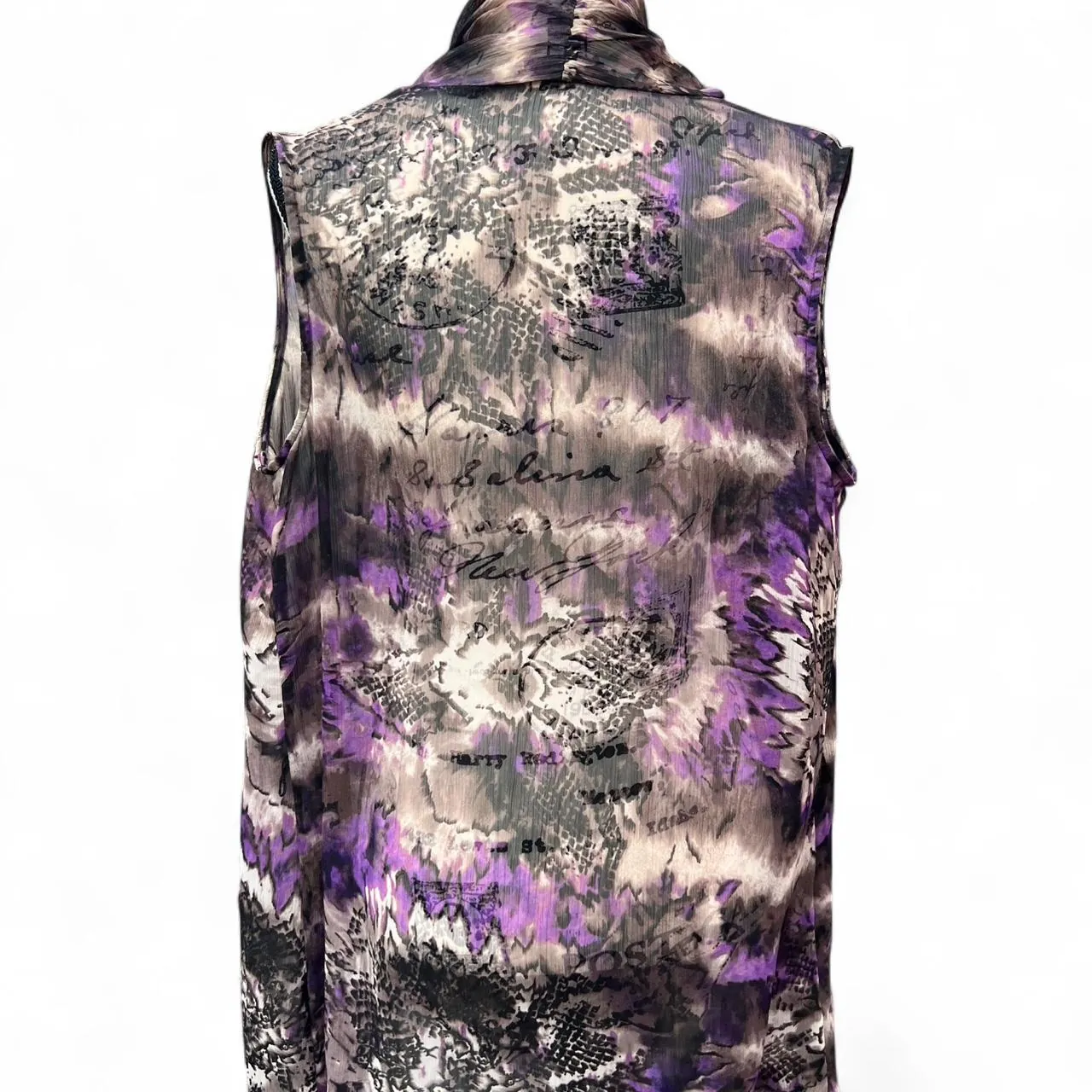 Vintage Purple Print Mesh Open Cardigan, photo 3 of 3