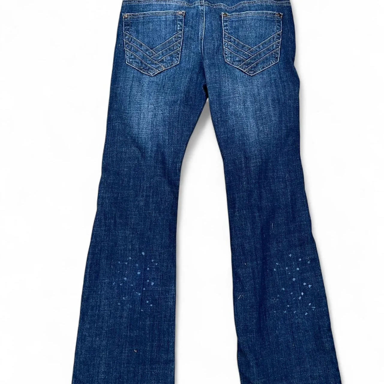 Vintage Vanilla Star Distressed Paint Splatter Low Rise Jeans, photo 5 of 6