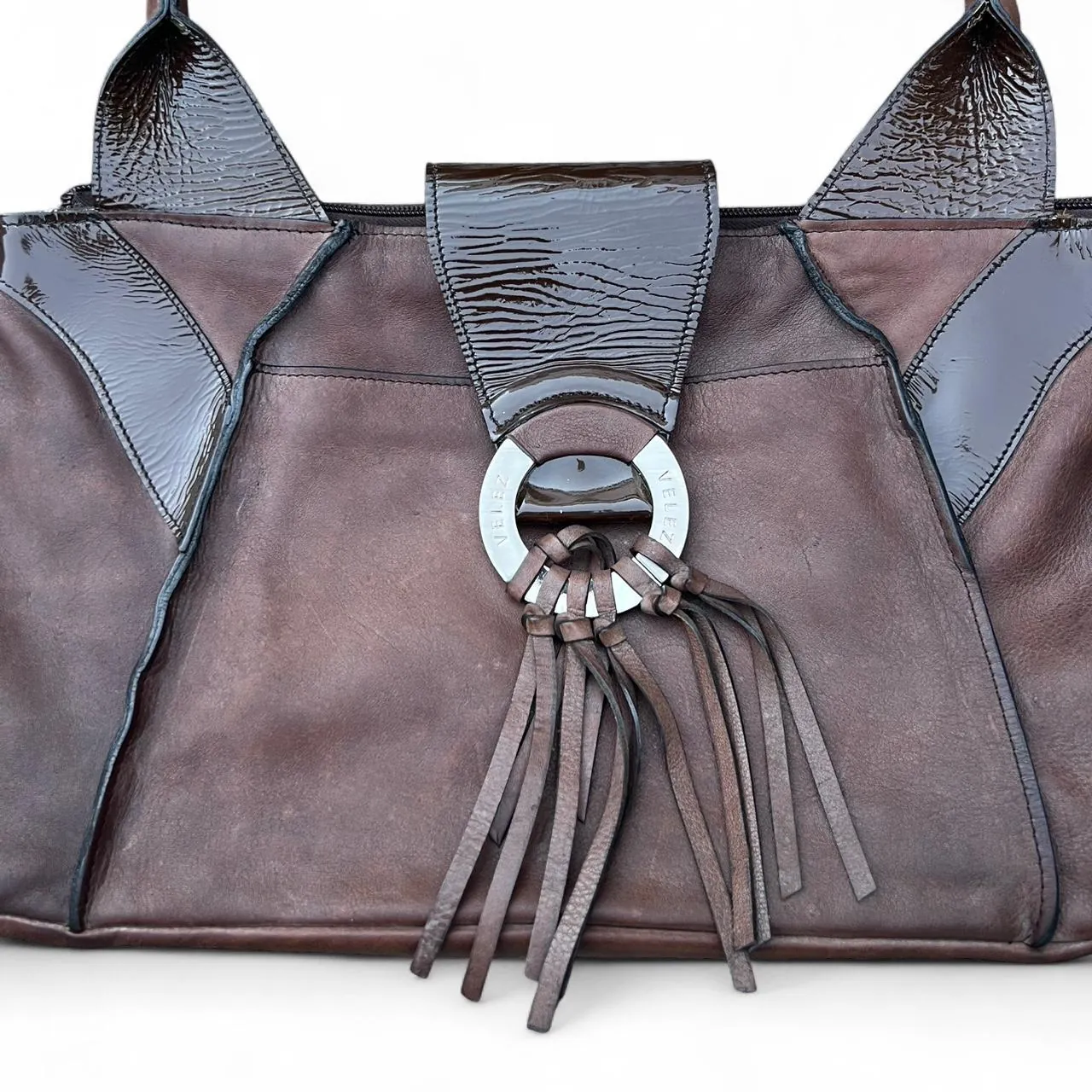 Vintage Velez Brown Fringe Boho Shoulder Bag, photo 2 of 5