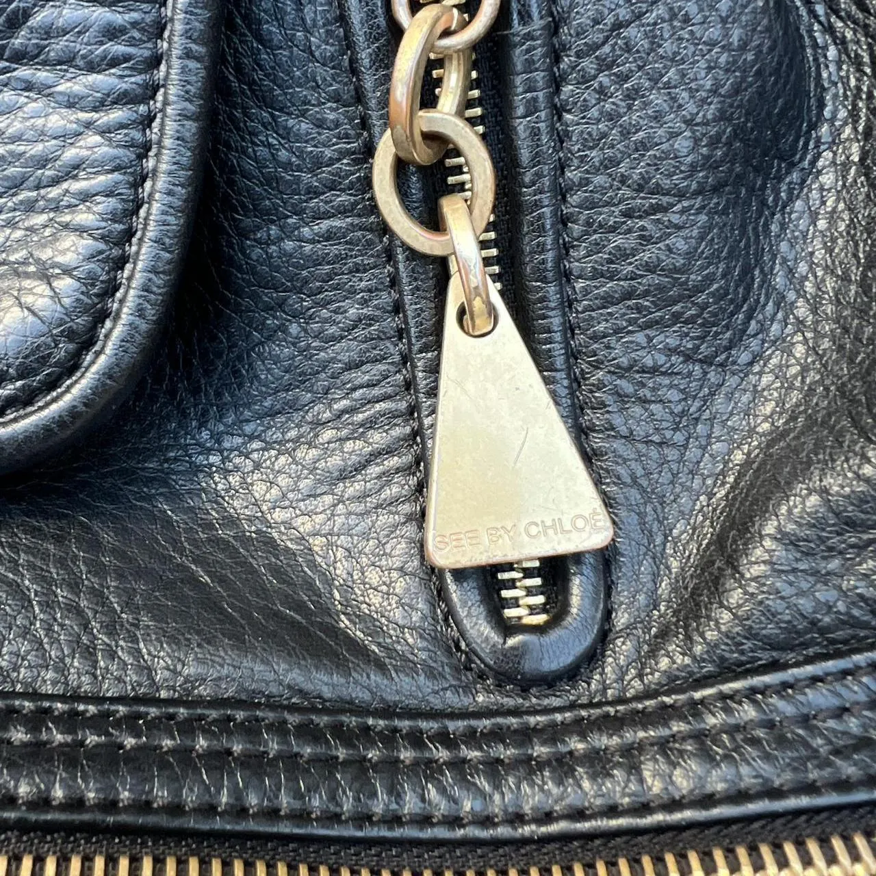 Vintage Chloe Black Leather Shoulder/Crossbody Bag, photo 3 of 8