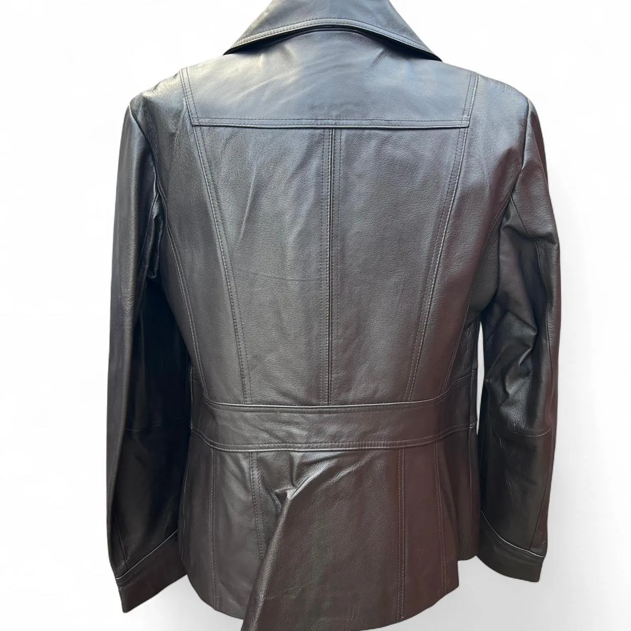 Vintage East 5th Dark Brown Leather Blazer, photo 4 of 5
