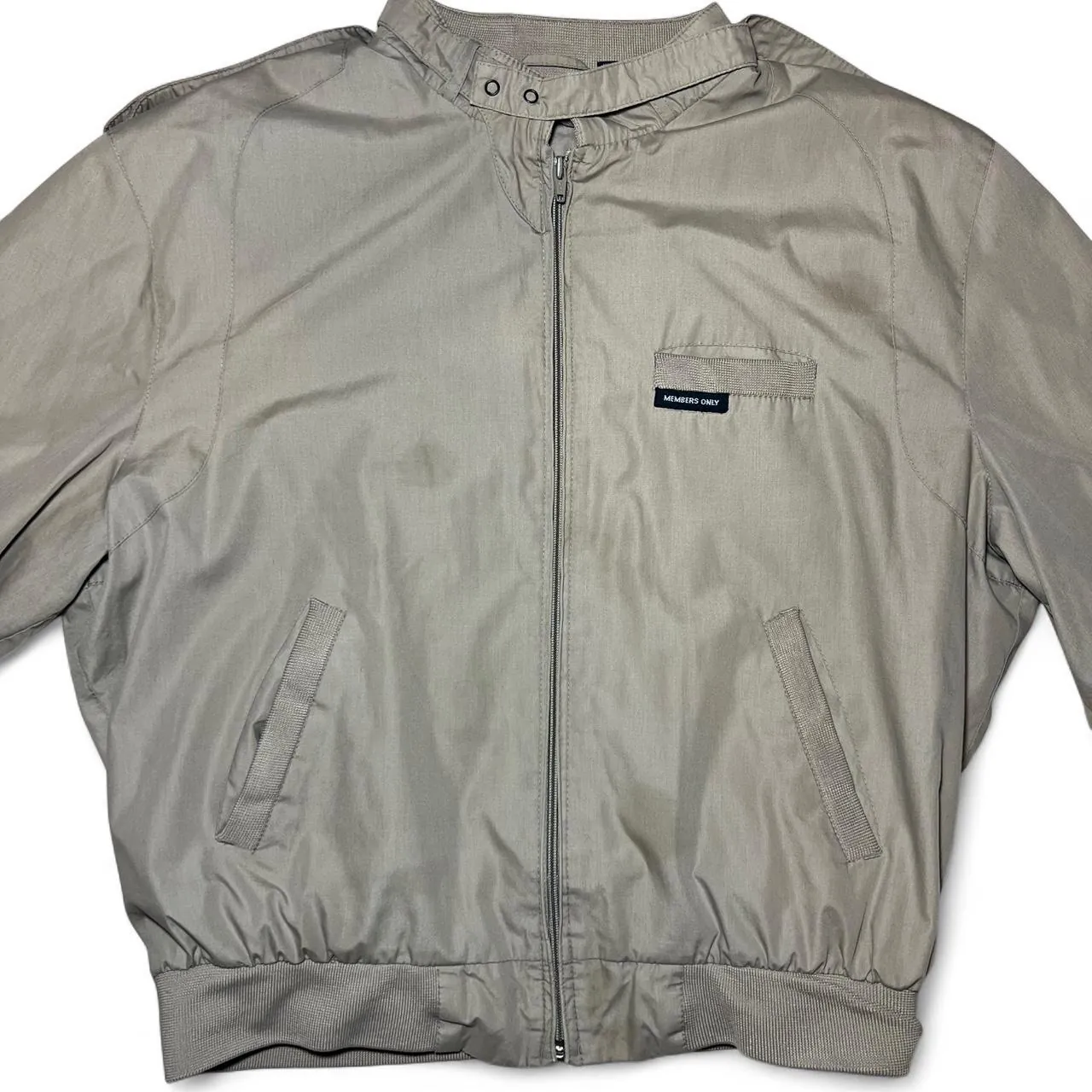 Vintage 80s Members Only Beige Lightweight Bomber Jacket, photo 2 of 6