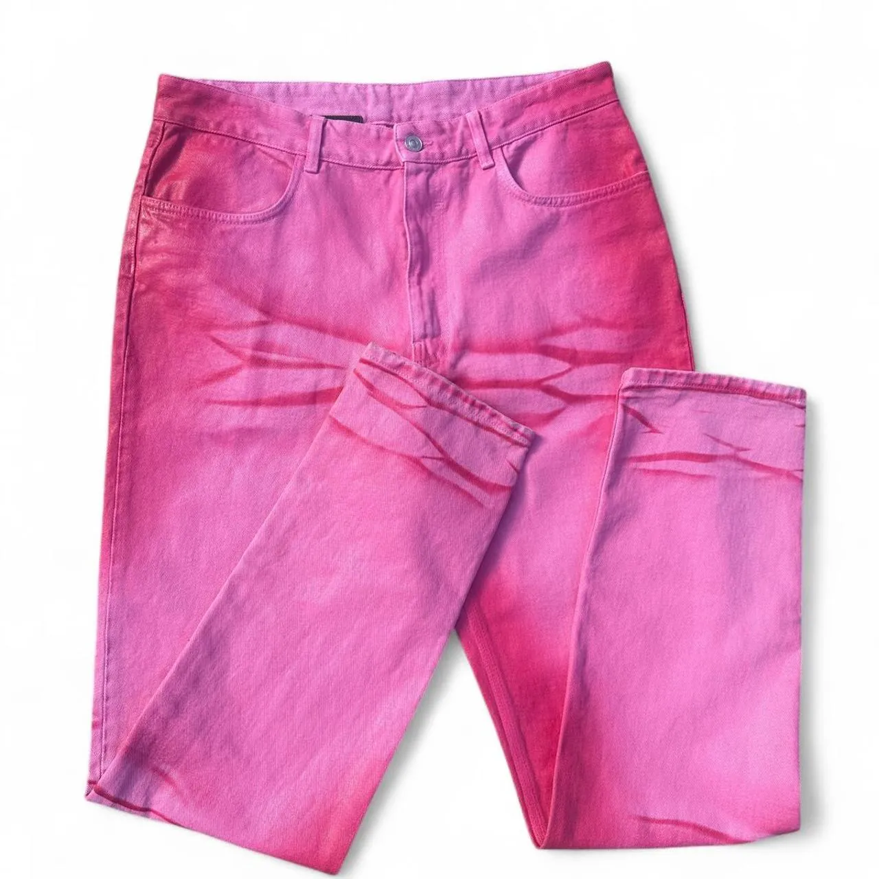 Givenchy Men’s RTW - Straight Fit Trousers in Heavy Crackled Paint on Denim V2, photo 1 of 7