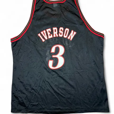 Vintage Philadelphia 76ers Allen Iverson Champion Black Jersey