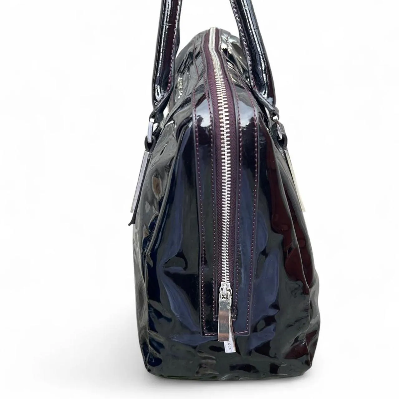 Vintage Mugler Black Patent Leather Handbag, photo 4 of 7