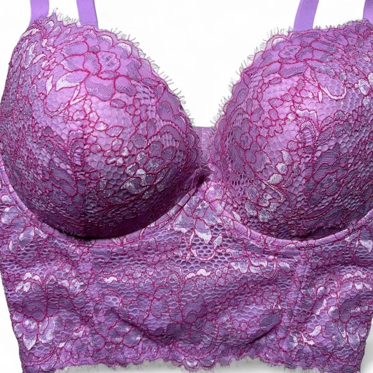 Cosabella Magnolia Purple Lace Bralette, photo 2 of 4