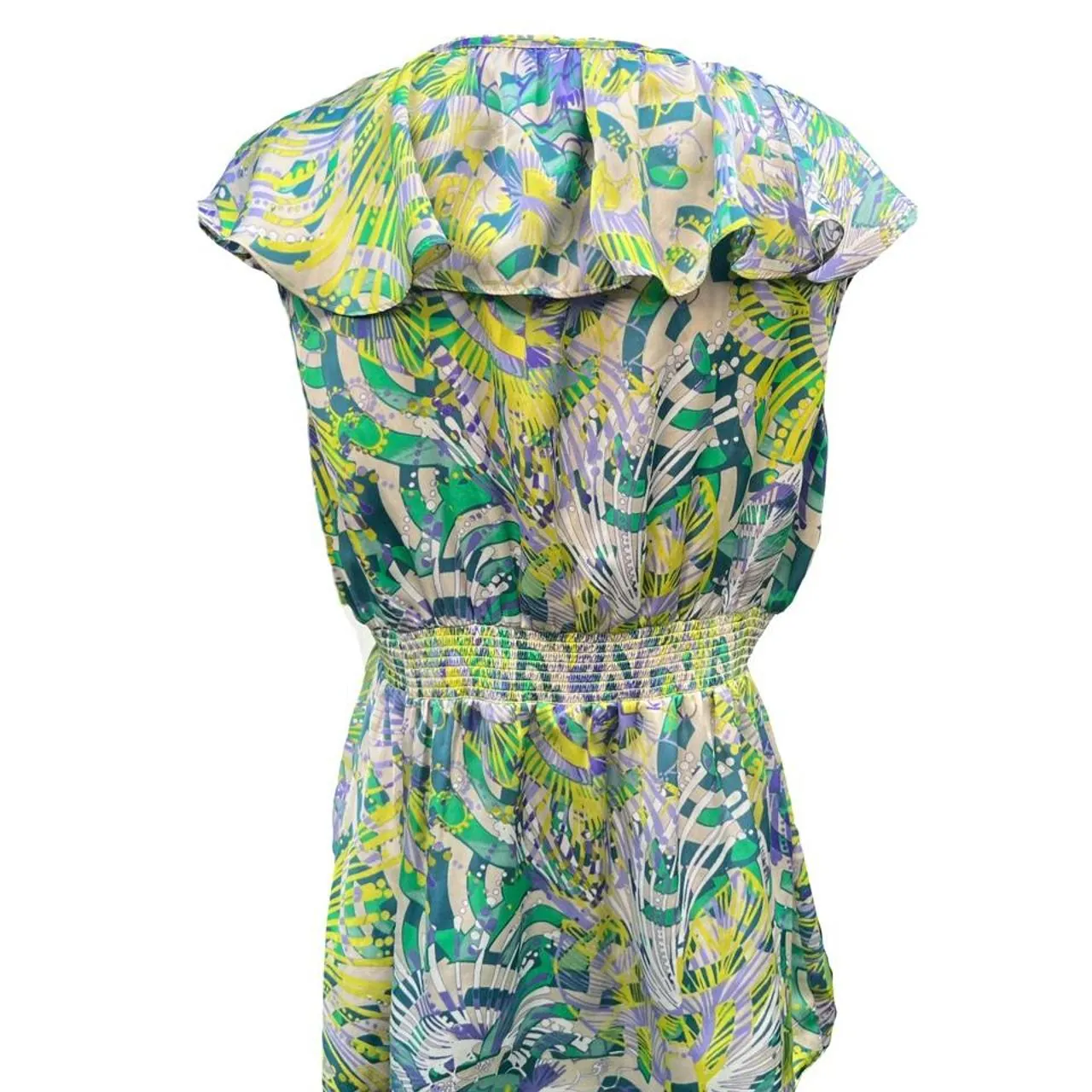 Spense Multicoloured Floral Abstract Blouse with Ruffles, photo 3 of 4