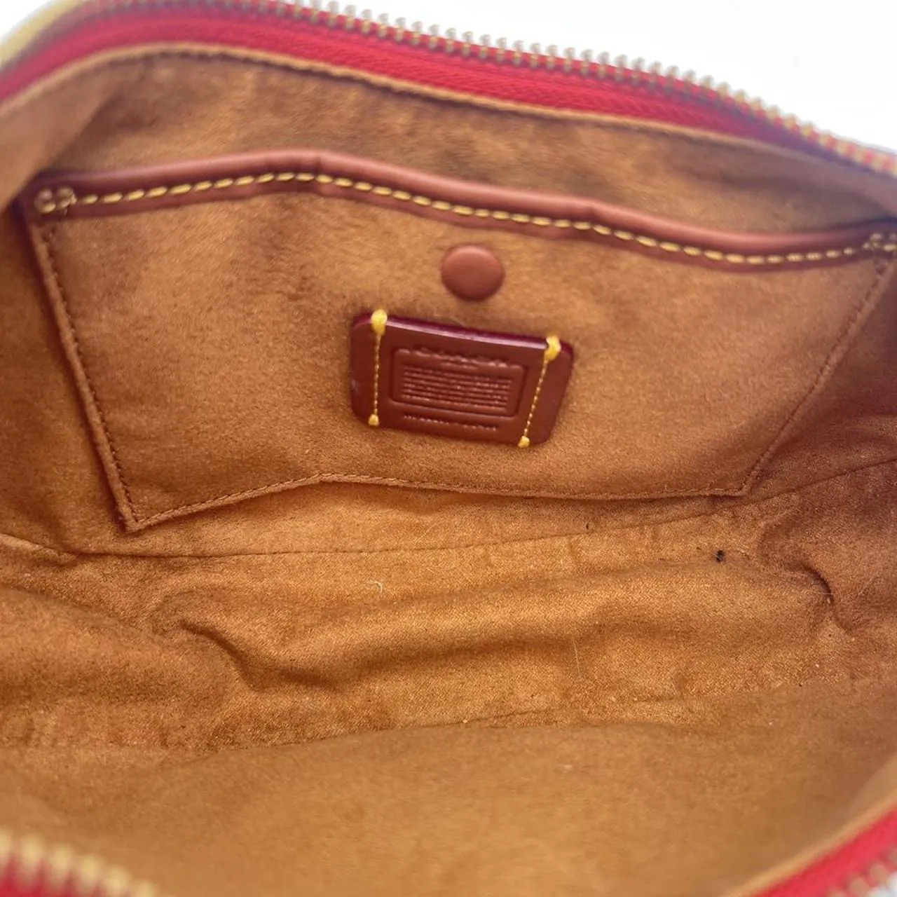 Coach Red Luna Soft Pebble Leather Summer Shoulder Bag, photo 4 of 5