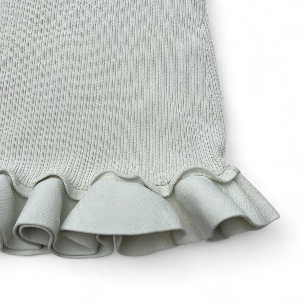 Sandro Ruffle-Trim Pastel Knitted Mini Skirt, photo 2 of 5