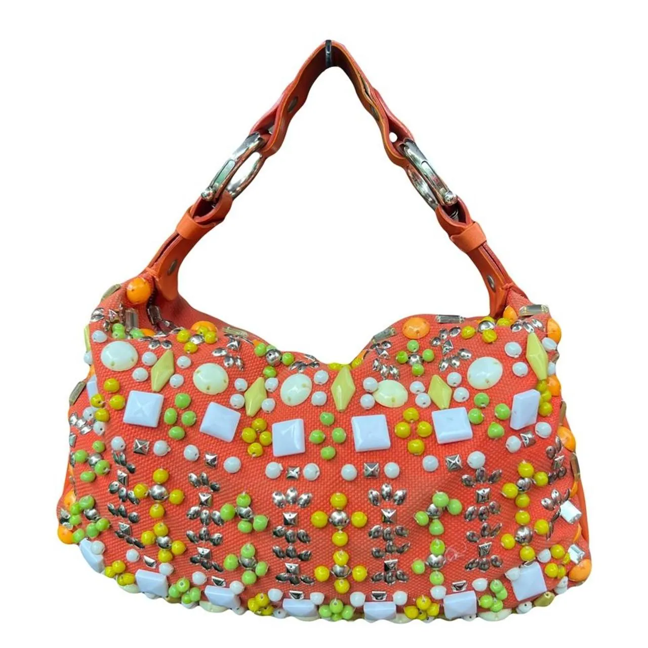 RARE Vintage Chloé by Phoebe Philo Orange Embellished Hobo Bag, photo 1 of 7