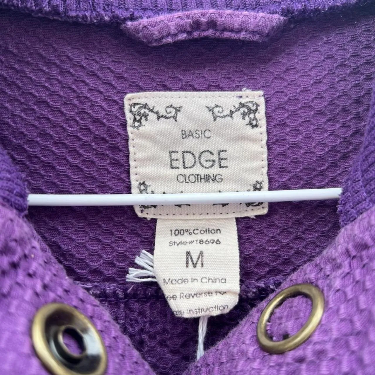 Vintage Y2K Basic Edge Purple Snap Front Textured Jacket, photo 3 of 4