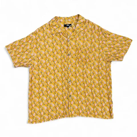 Stussy Paisley Tears Button Up Yellow Shirt