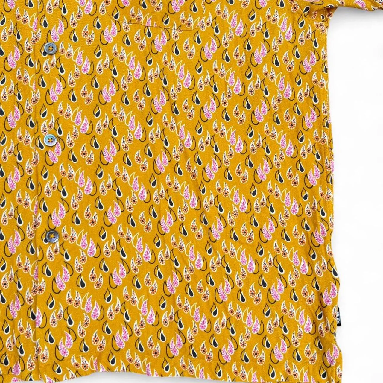 Stussy Paisley Tears Button Up Yellow Shirt, photo 2 of 4