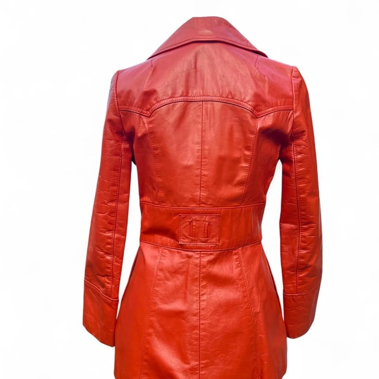 Vintage 1970s Skin Flair Burnt Orange Leather Jacket, photo 4 of 6