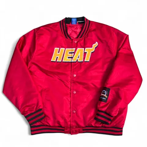 Vintage Miami Heat NBA Polyester Snap Button Varsity Jacket