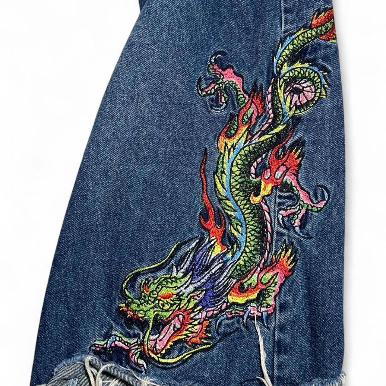 Ed Hardy Dragon Embroidery Baggy Jeans, photo 4 of 5