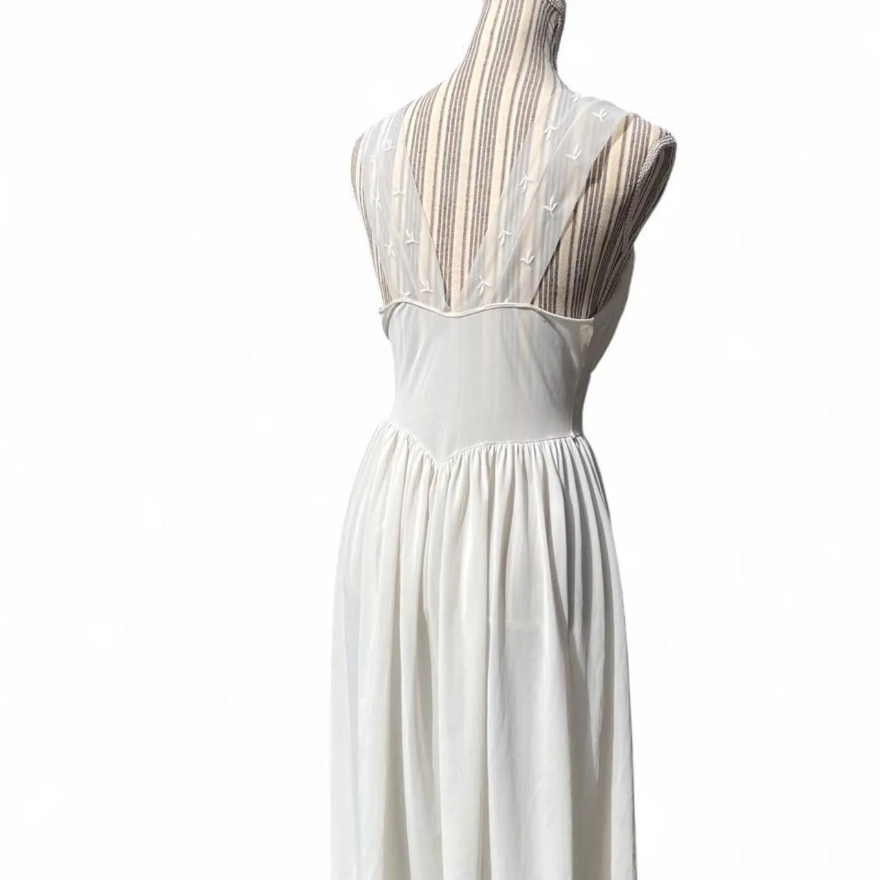 Rare Vintage Vanity Affair White Sheer Dress with Floral Embroidery, photo 6 of 6