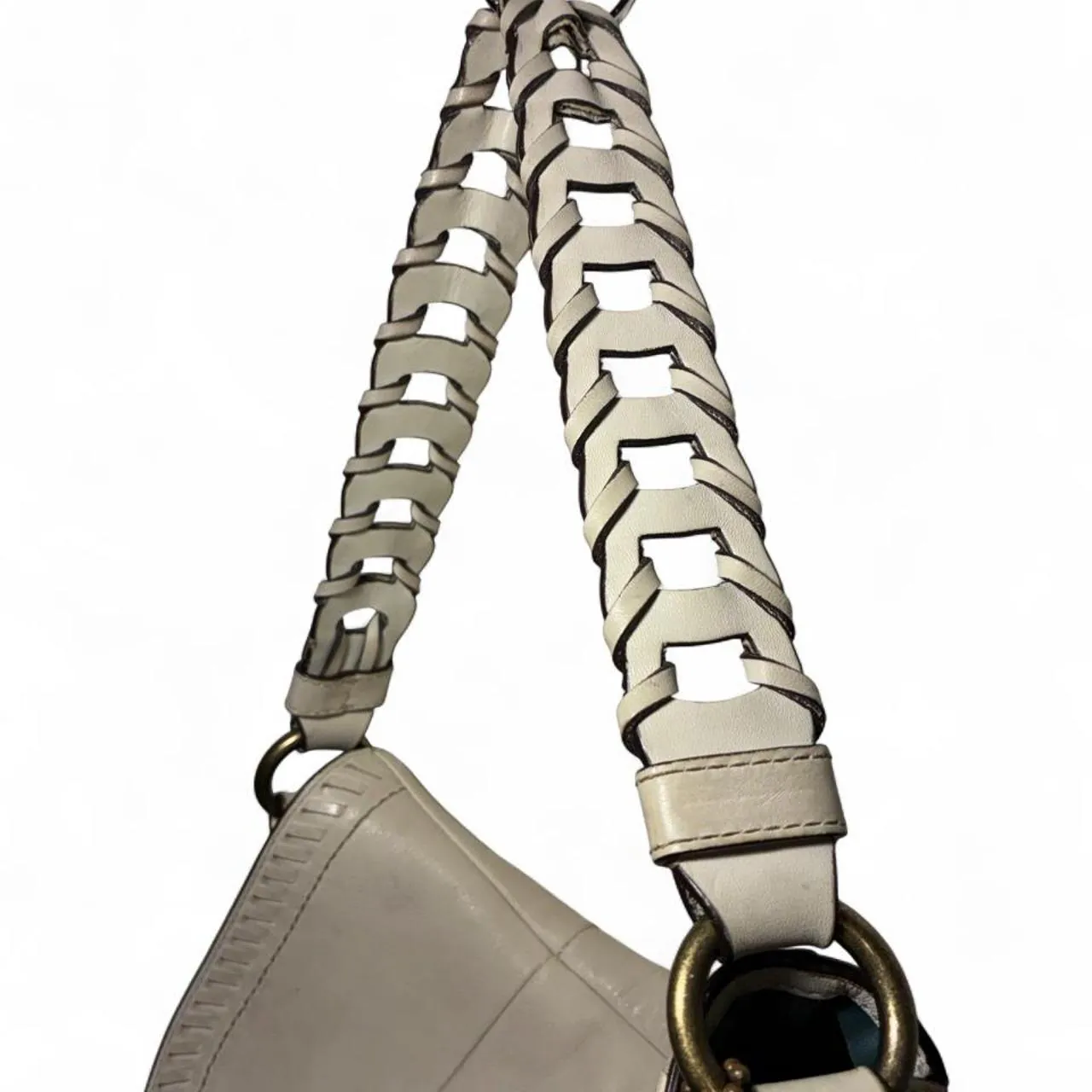 Vintage Coach Poppy Cream Braided Whipstitch Leather Hobo/Shoulder Bag, photo 4 of 7