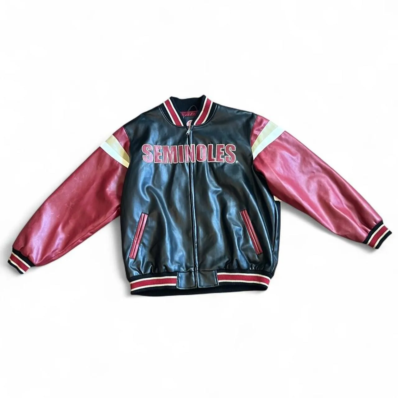 Vintage 90s Florida State Seminoles Football Leather Varsity Jacket, photo 3 of 6