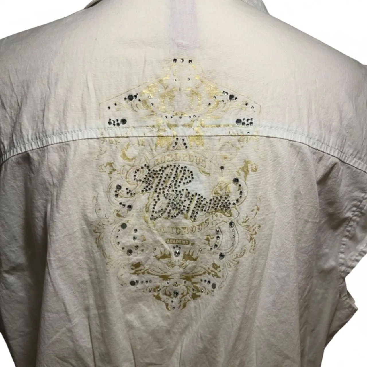 Vintage Apple Bottoms White sleeveless Button-Up Embroidered Blouse, photo 5 of 6
