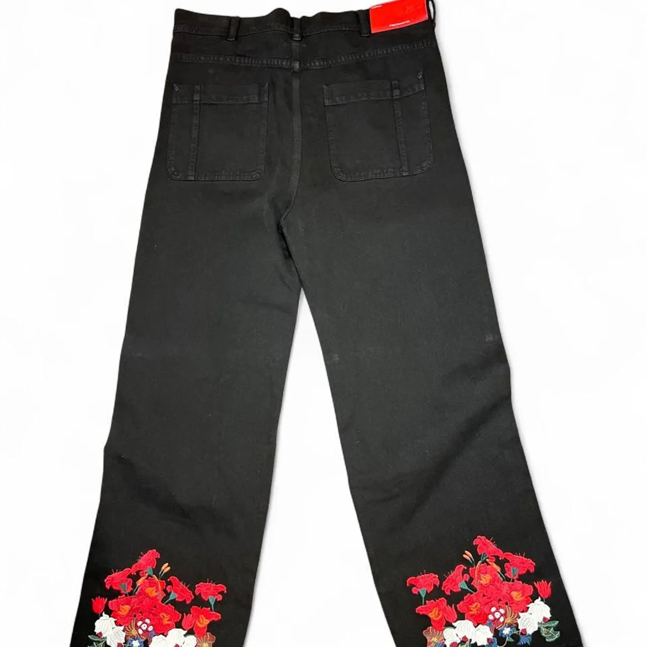 Undergold Walking Into Heaven Embroidered Flowers Baggy Black Jeans, photo 5 of 8