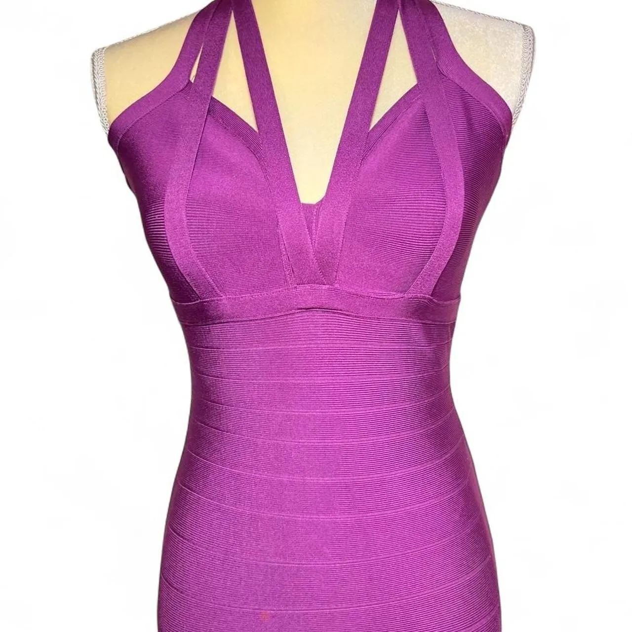 Marciano Marylu Purple Bodycon Bandage Dress, photo 4 of 7